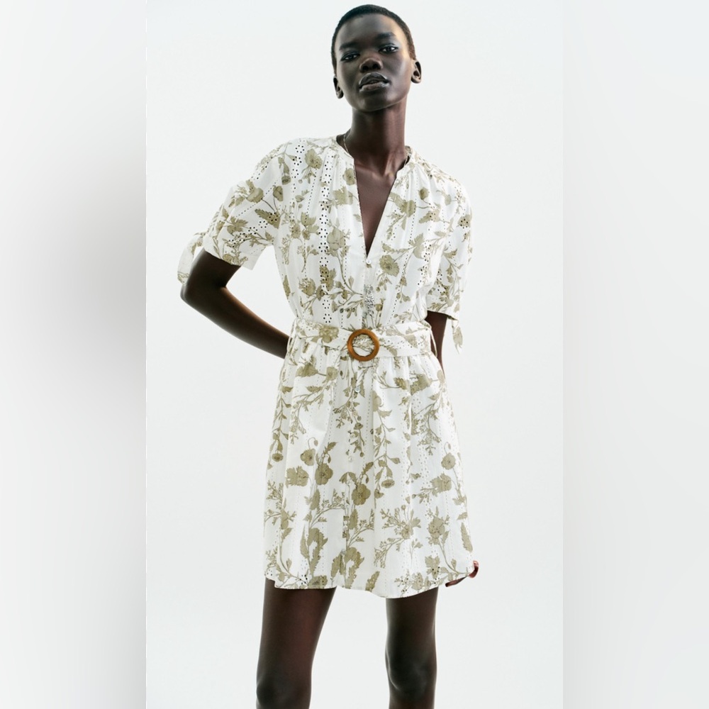 Floral Print White Dress